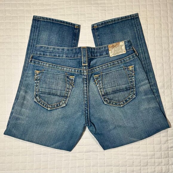 True Religion Kingston 100% Cotton Denim Womens Straight Leg Capri Button Fly 27 - Picture 14 of 16